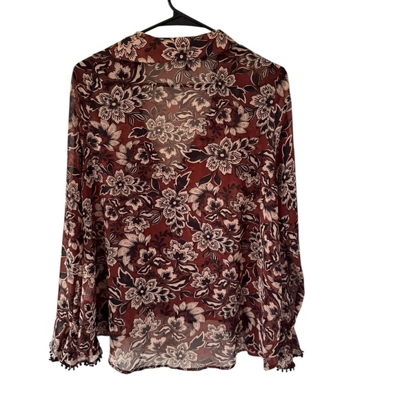For Love & Lemons Gracie Blouse in Chocolate Floral - Picture 2 of 8